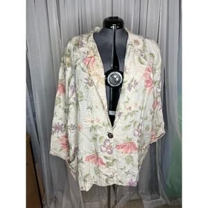 blazer floral pastel pink green boxy boyfriend power